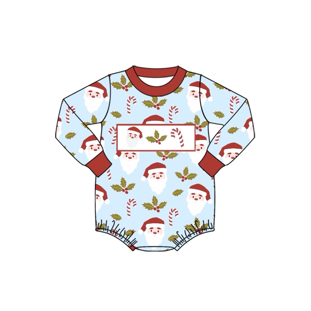 LR1319 Newborn Baby Christmas Santa Cancy Cane Romper Preorder