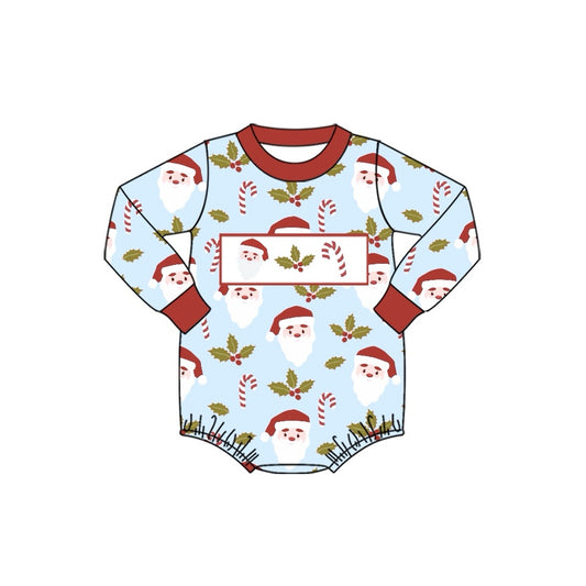 LR1319 Newborn Baby Christmas Santa Cancy Cane Romper Preorder