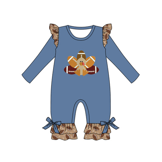 LR1328 Baby Girls Thanksgiving Turkey Romper Preorder