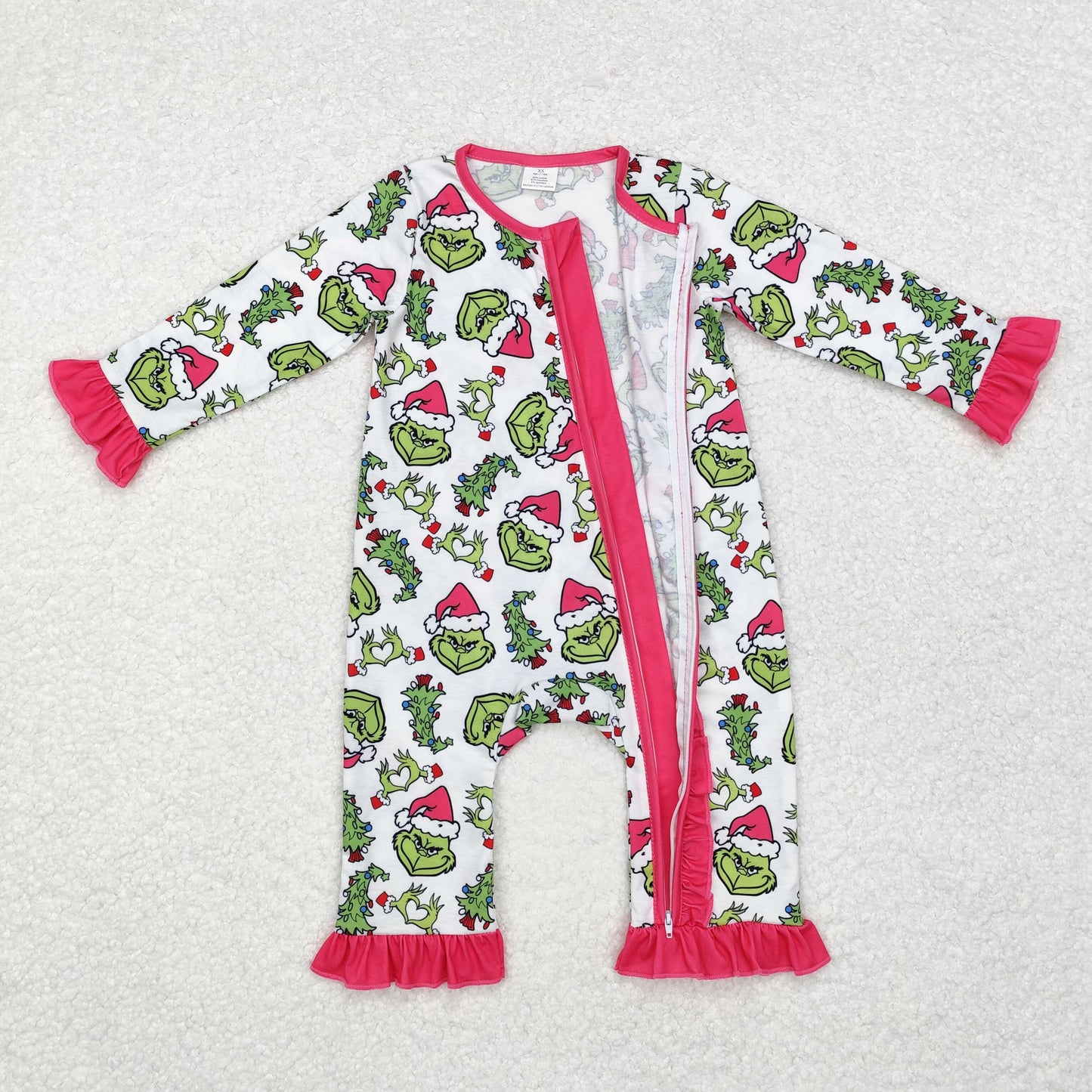 Family Christmas  Green Face Cartoon Pajama and Dress