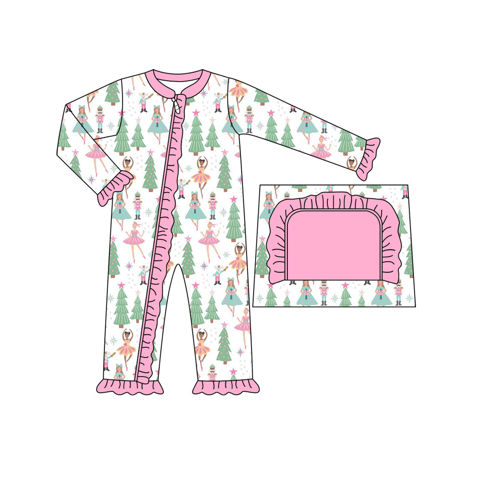 LR1345Baby Girls Christmas  nutcracker Zipper Romper Preorder