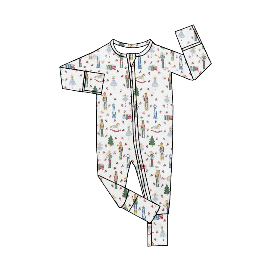 LR1361 Baby Girls Nutcracker Long Sleeve Zipprt Romper Preorder