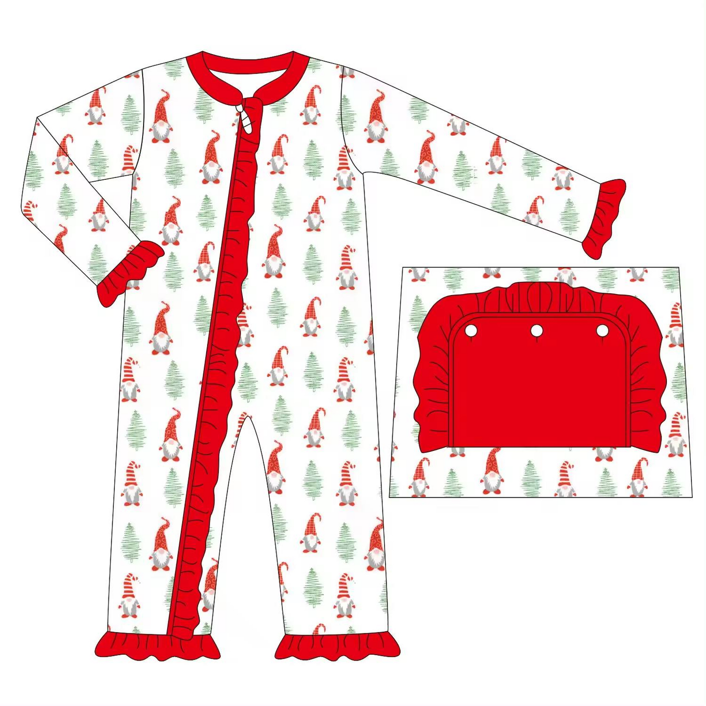 LR1364 Baby Girls Christmas Dwarf Long Sleeve  Romper Preorder