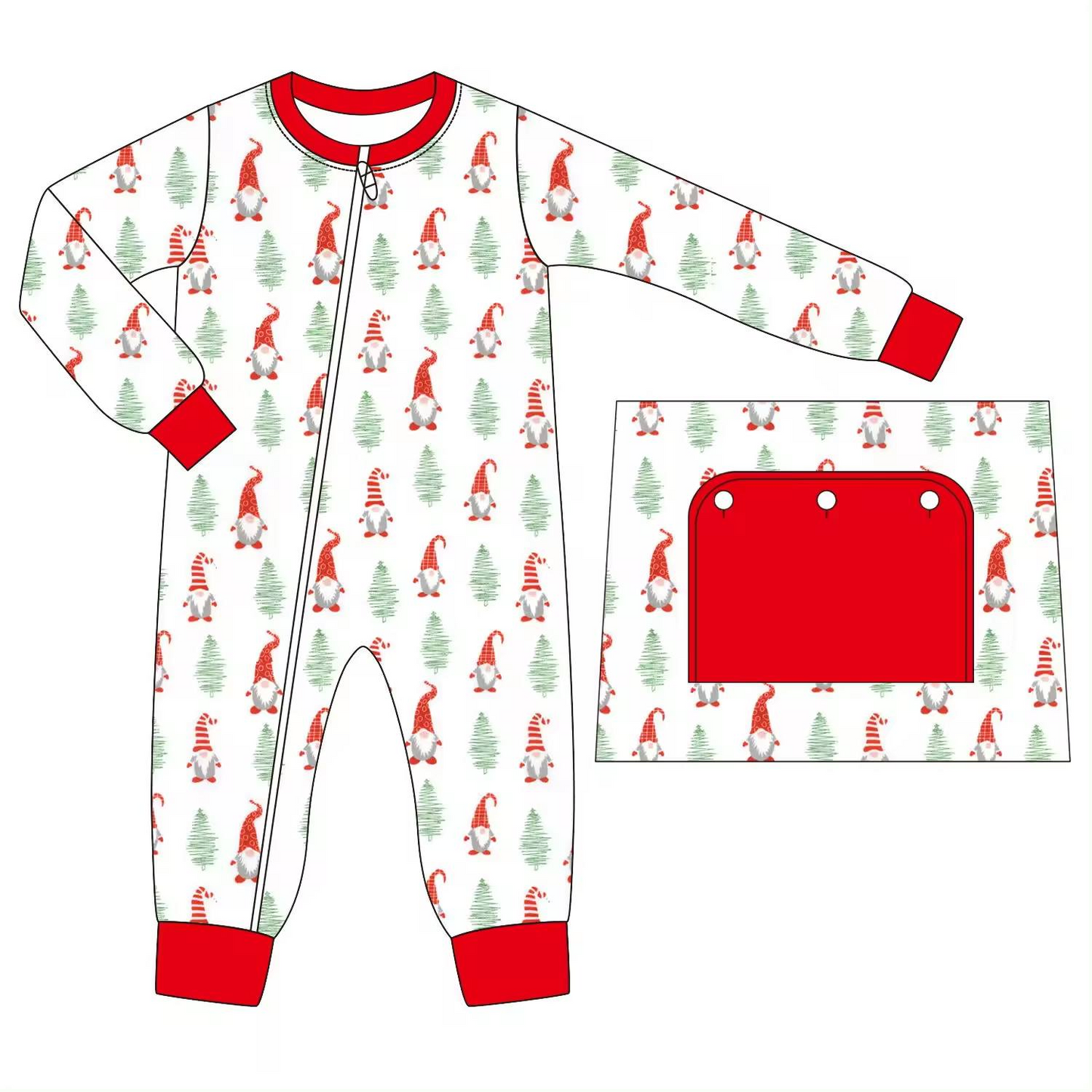 LR1365 Baby Boys Christmas Dwarf Long Sleeve  Romper Preorder