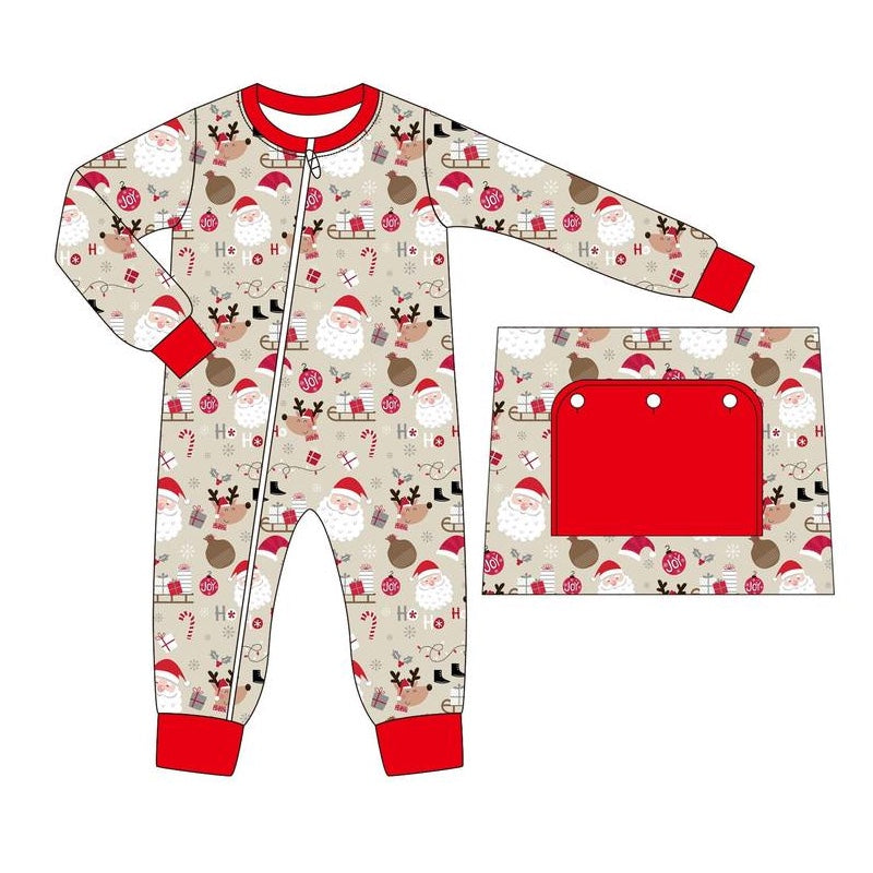 LR1369 Baby Boys Christmas Party Long Sleeve Romper Preorder