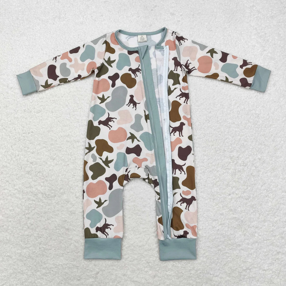 USA Shop Baby Boys Hunting Camo Long Sleeve Zip Romper