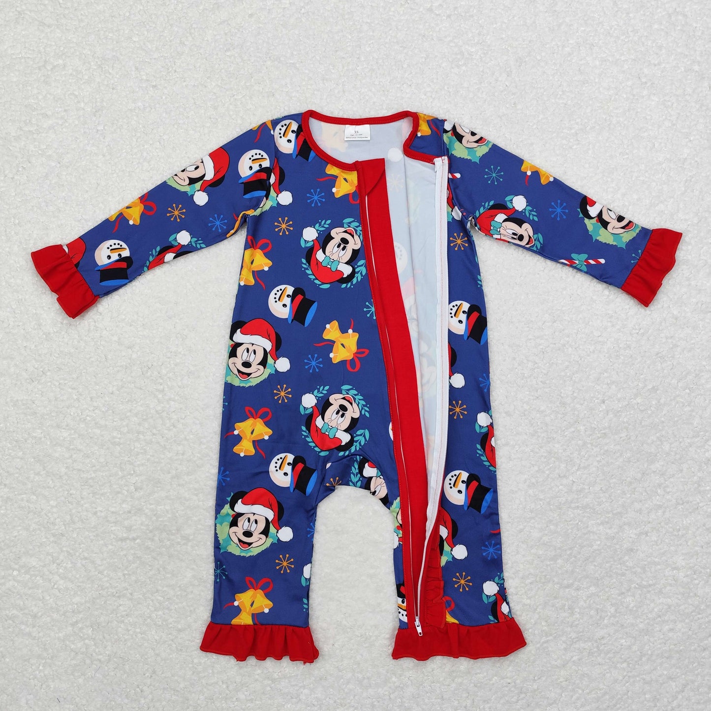 Baby Girls Boys Sibling Christmas Cartoon Mouse Pajama and Romper