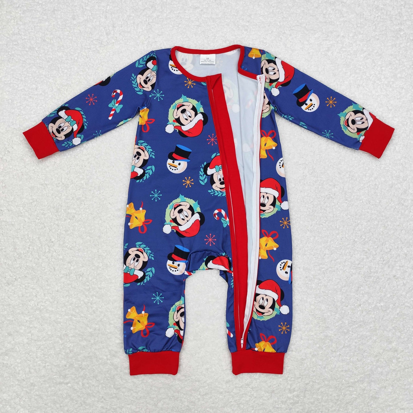 LR1417  Newborn Baby Boys Chrismtas Cartoon Mouse Romper