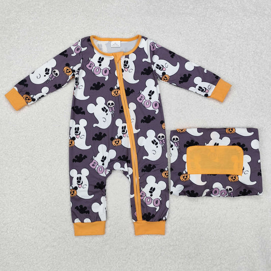 Newborn Baby Boys Halloween Ghost Boo Romper