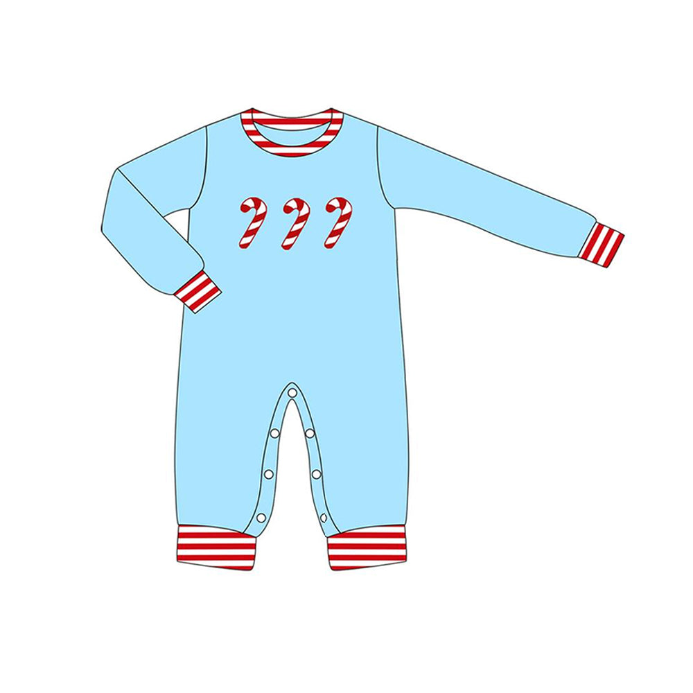 LR1440 Baby Boys Christmas Candy Cane Romper Pre-order