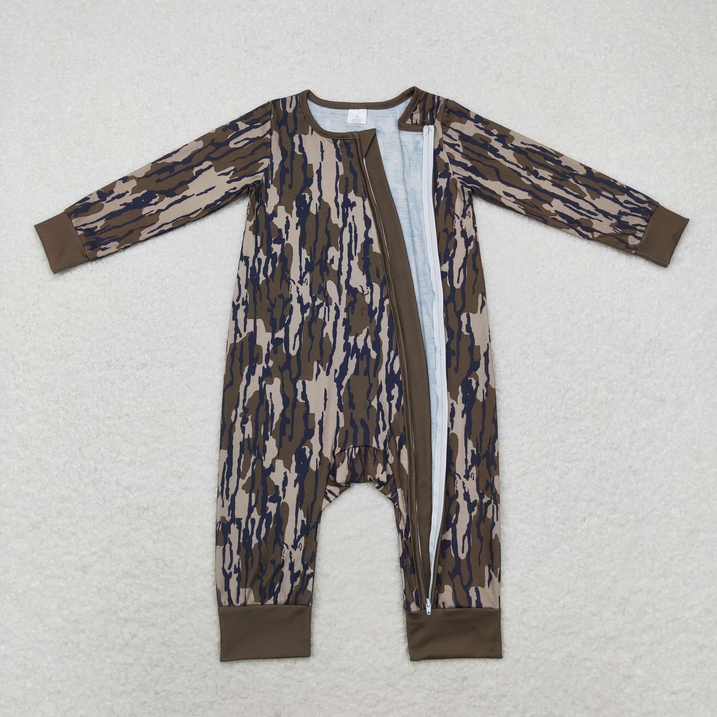 Baby Boys Brother Mossy Camo Long Sleeve Pajama Set and Romper