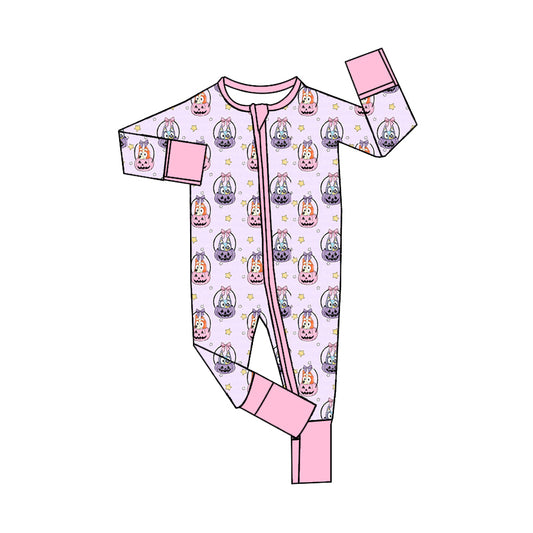 LR1477 Baby Girls halloween Cartoon Dog Zip Romper Pre-order
