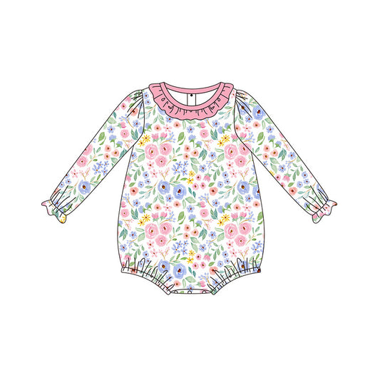 LR1562Baby Girls Bright Flower Bubble Romper Preorder