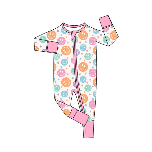 Baby Girls Colorful Pumpkin Zip Romper Pre-order