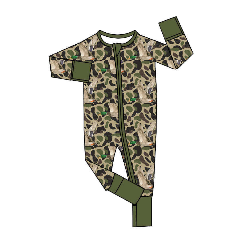 5 MOQ Newborn Baby  Camo Mallard Duck Romper Pre-order