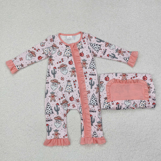 Newborn Baby Girls Western Christmas Romper