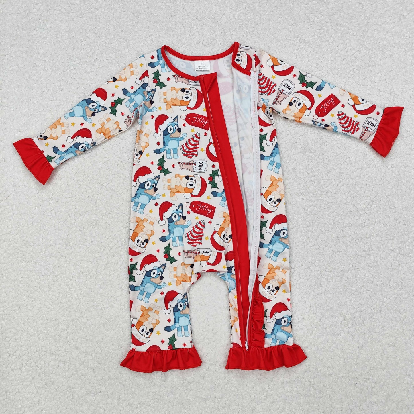 Newborn Baby Girls Christmas Cartoonn Dog Romper