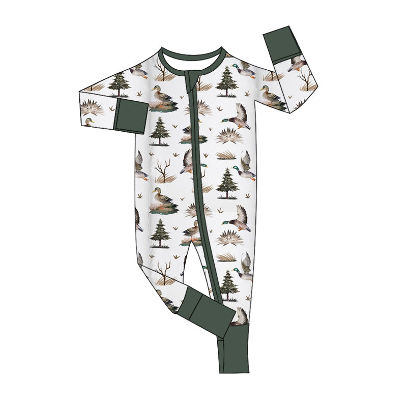 Newborn Baby Boys Mallard Duck Zip Romper Pre-order