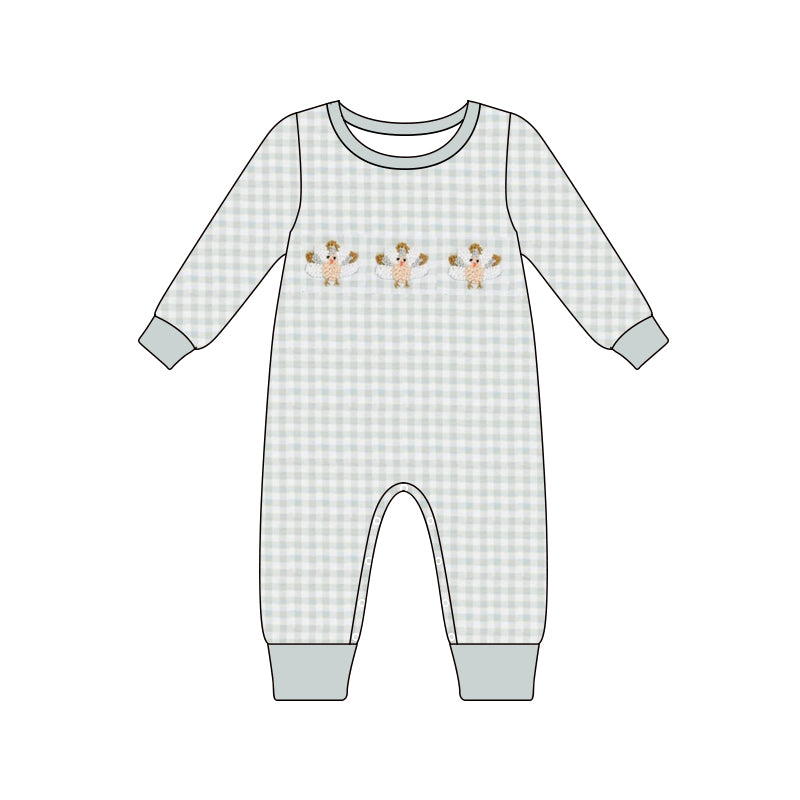LR1735 Newborn Baby Boys Thanksgiving Turkey Long Sleeve Romper Pre-order