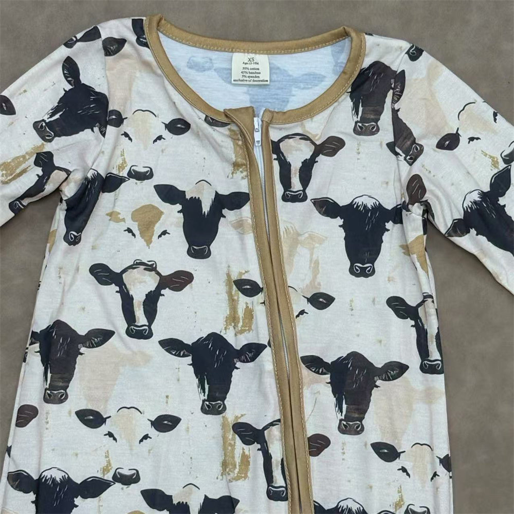 Little Cowboys Baby Western Rodeo Howdy Long Sleeve Zippy Romper One-piece