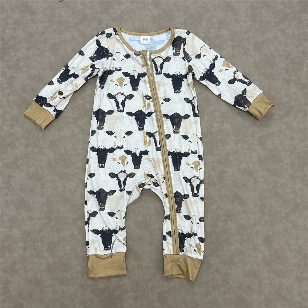 Little Cowboys Baby Western Rodeo Howdy Long Sleeve Zippy Romper One-piece