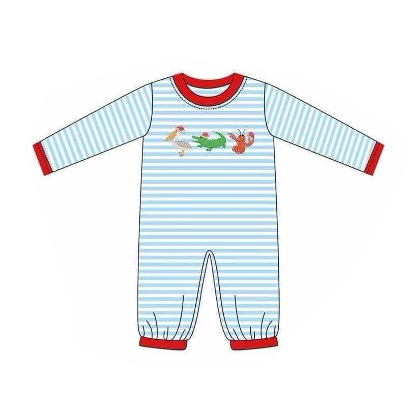 3 MOQ  Baby Boys Pelican Bird Long Sleeve Romper Pre-order