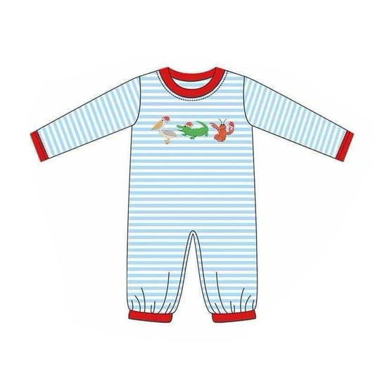 3 MOQ  Baby Boys Pelican Bird Long Sleeve Romper Pre-order