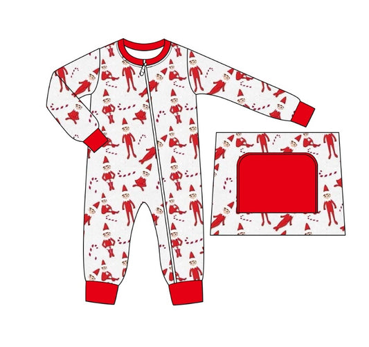 Baby Boys Christmas Cartoon Long Sleeve Zip Romper Pre-order