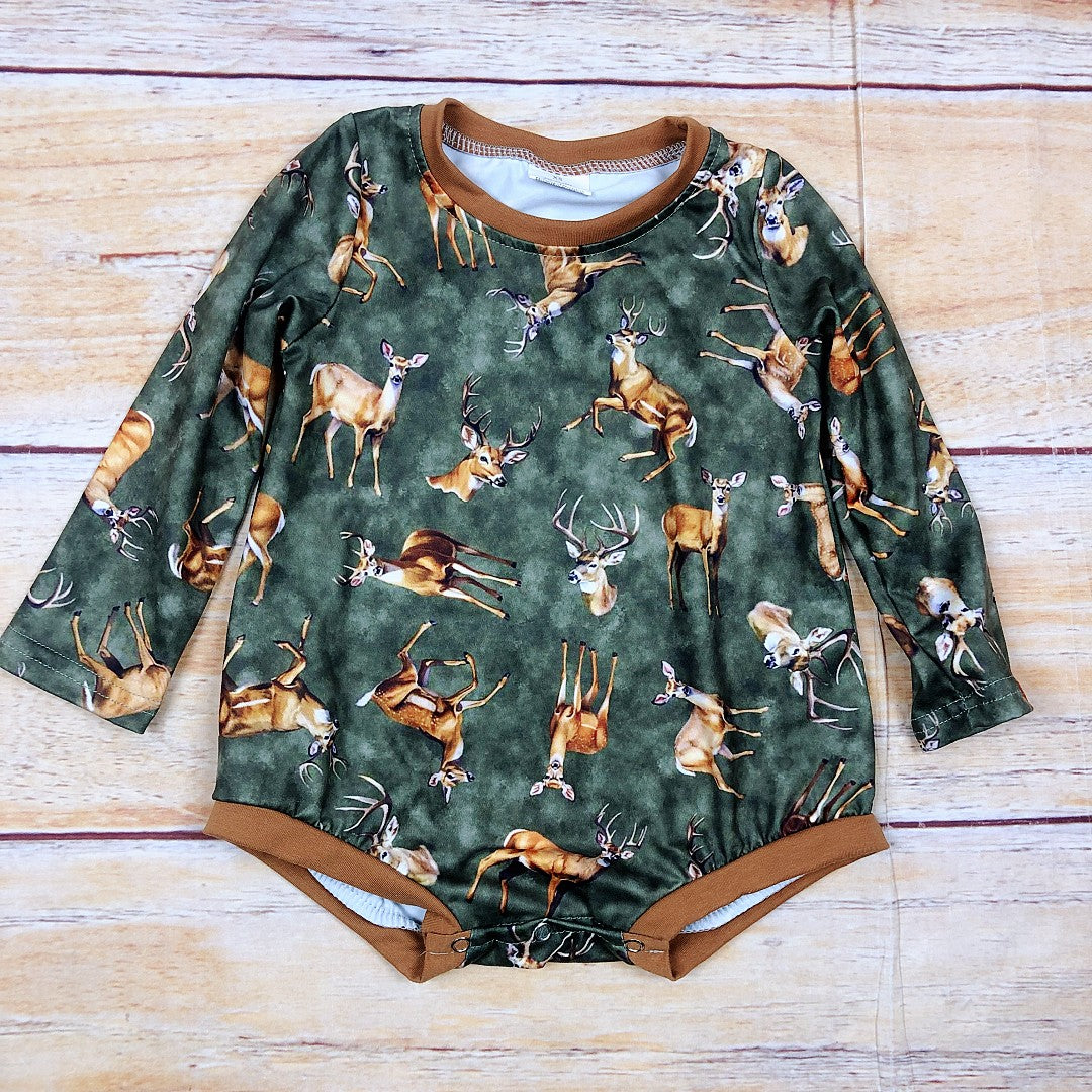 Baby Boys Hutning Deer Long Sleeve Romper