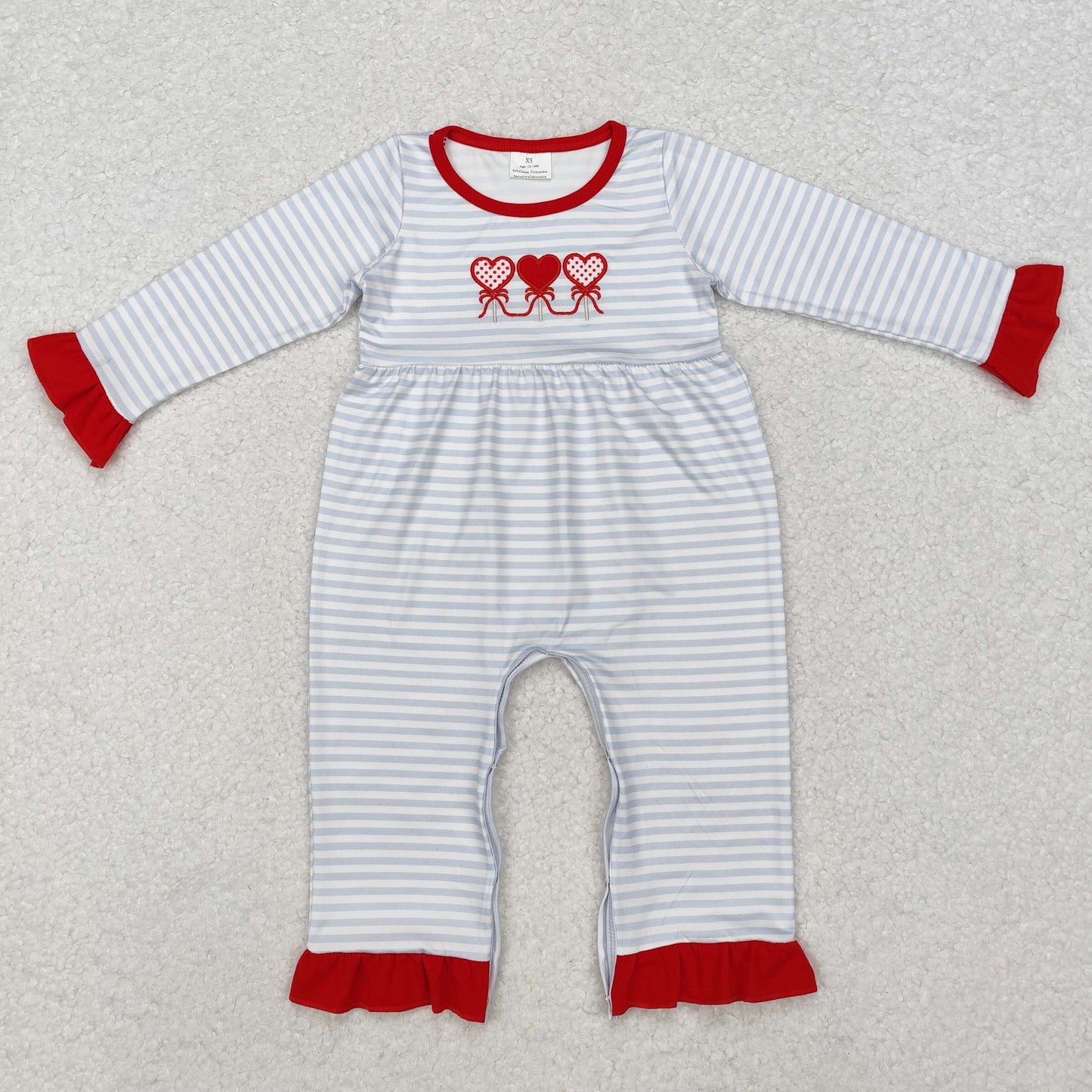 Sibling Girls and Boys Valentine's Day Embroidery Heart Truck Striped Matching  Clothing