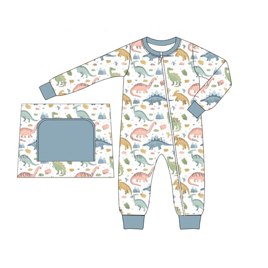 LR1938 Newborn Baby Boys Dinosaur  Romper Pre-order