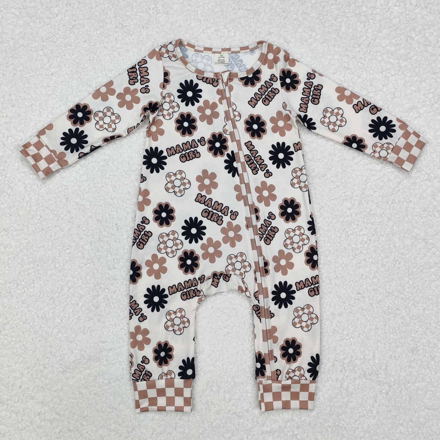 Newborn Mama's Girl Long Sleeve Zip Romper