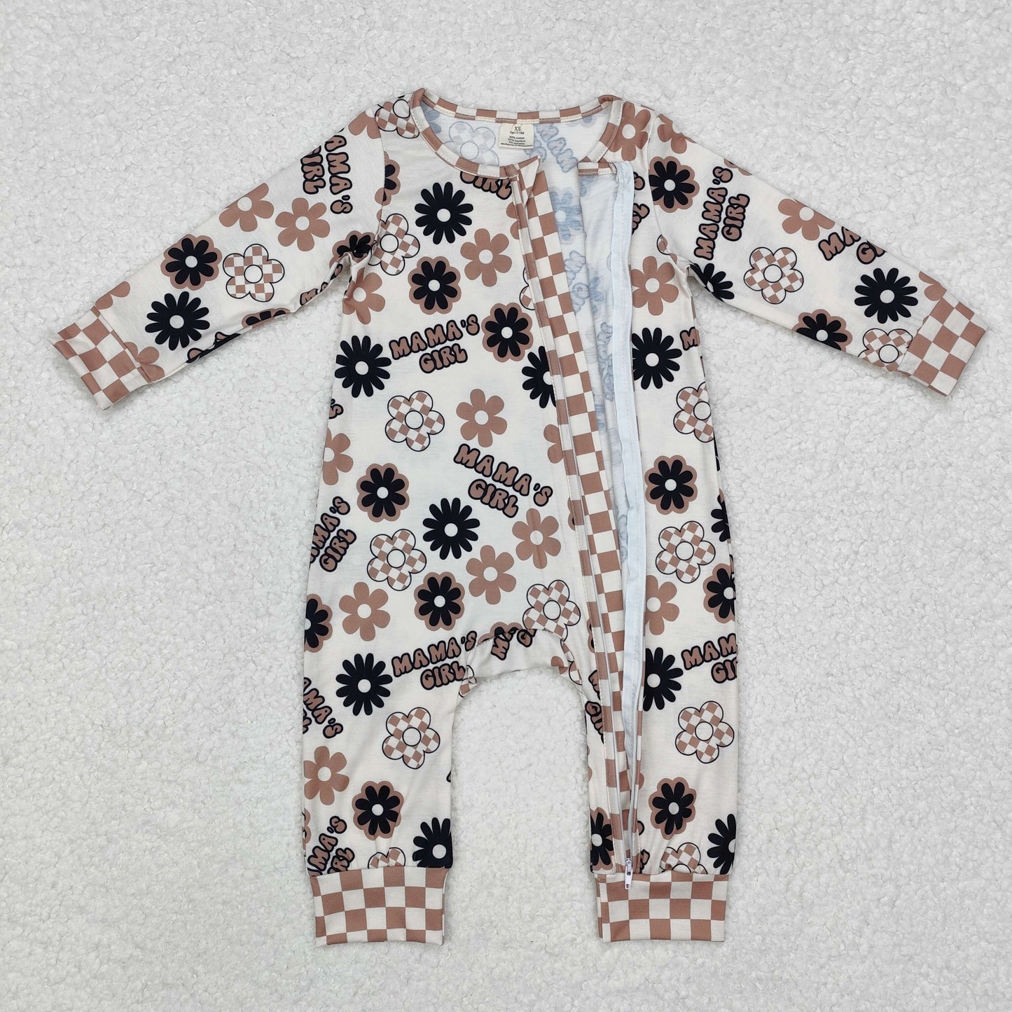 Newborn Mama's Girl Long Sleeve Zip Romper