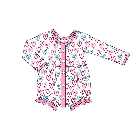 LR1954 Newboen Baby Girls Heart Long Sleeve Romper Pre-order