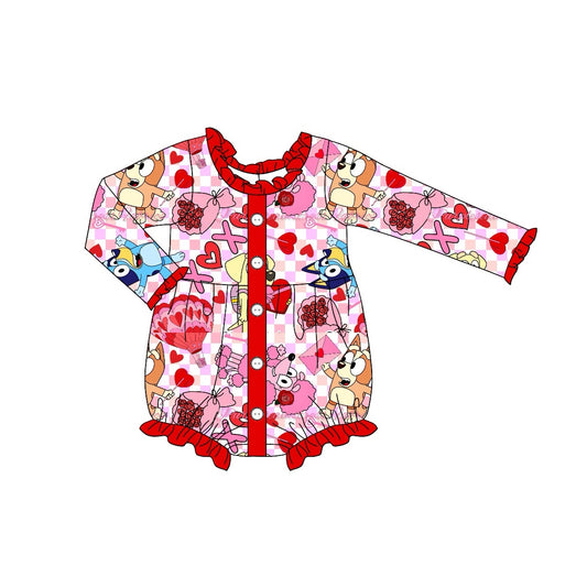 LR1955 Newboen Baby Girls Bluey XOXO Long Sleeve Romper Pre-order