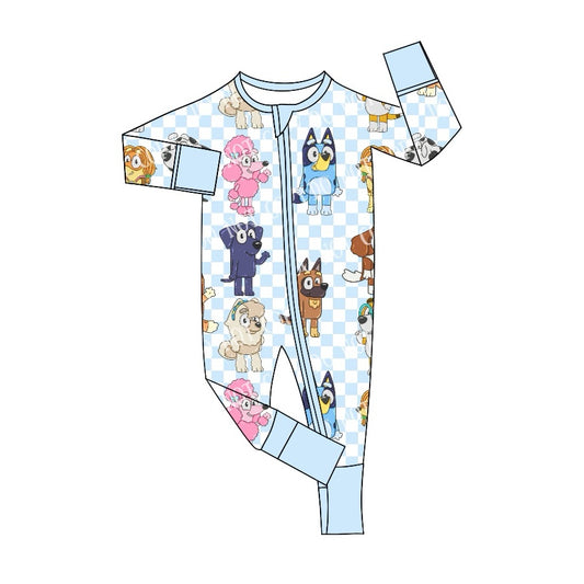 LR2076 Newborn Baby Girls Cartoon Dog   Zipper Romper Preorder