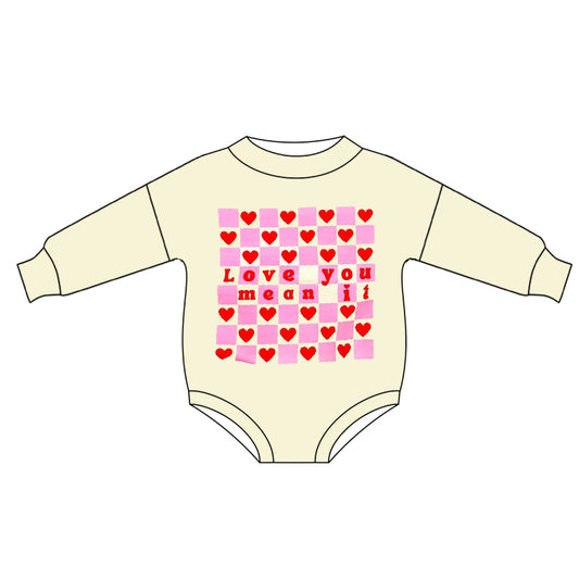 LR2102 Baby Girls Romper Love You Mean It
