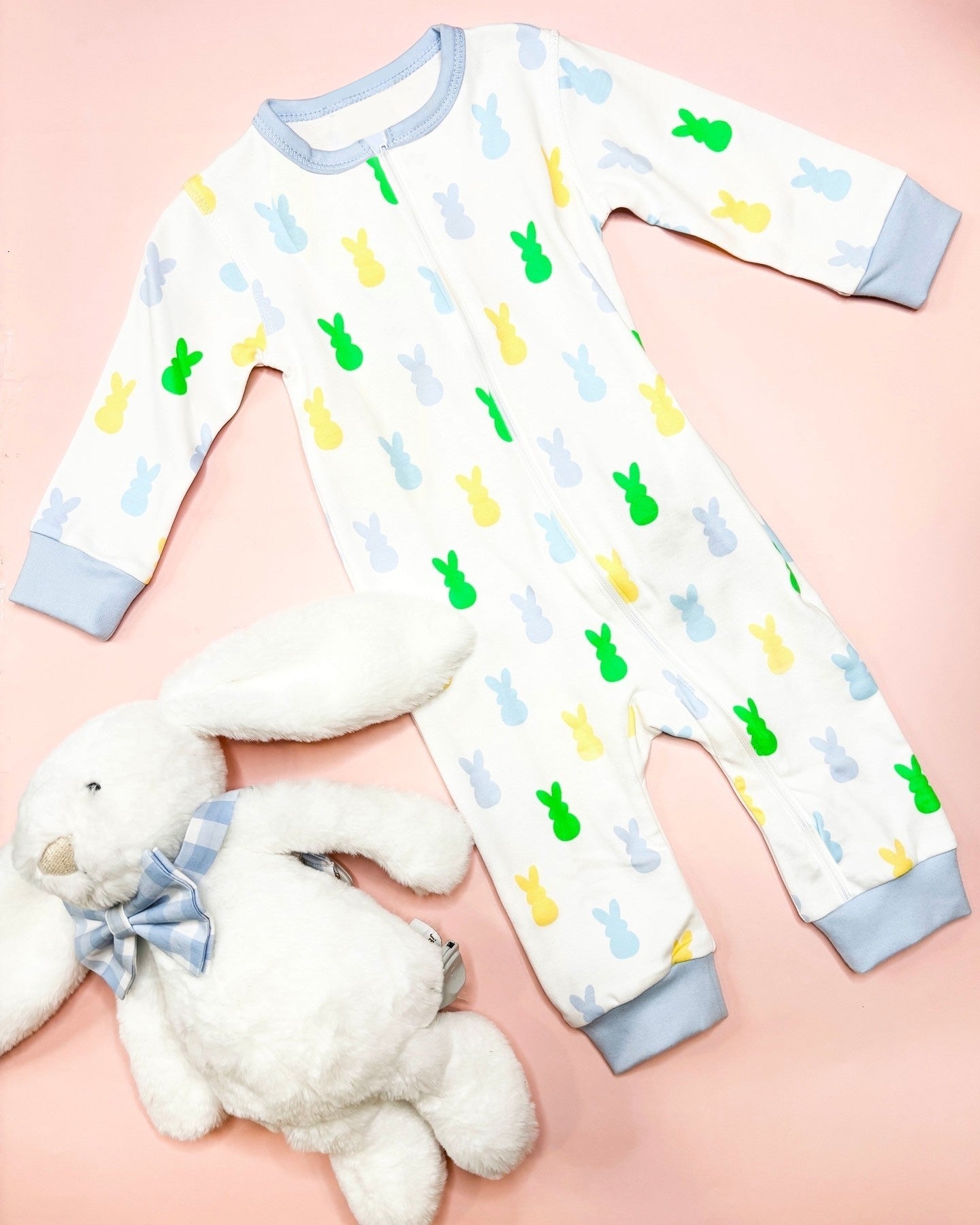 Toddler Baby Sibling Easter Cute Bunny Pajama Clothing