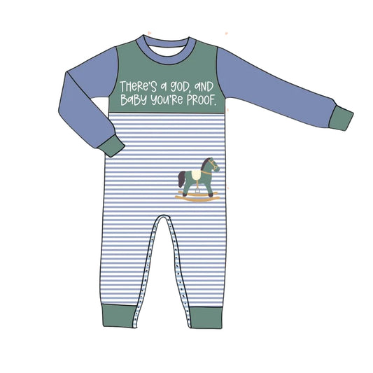 LR2239 There's a God and Baby You're Proof Boys Romper