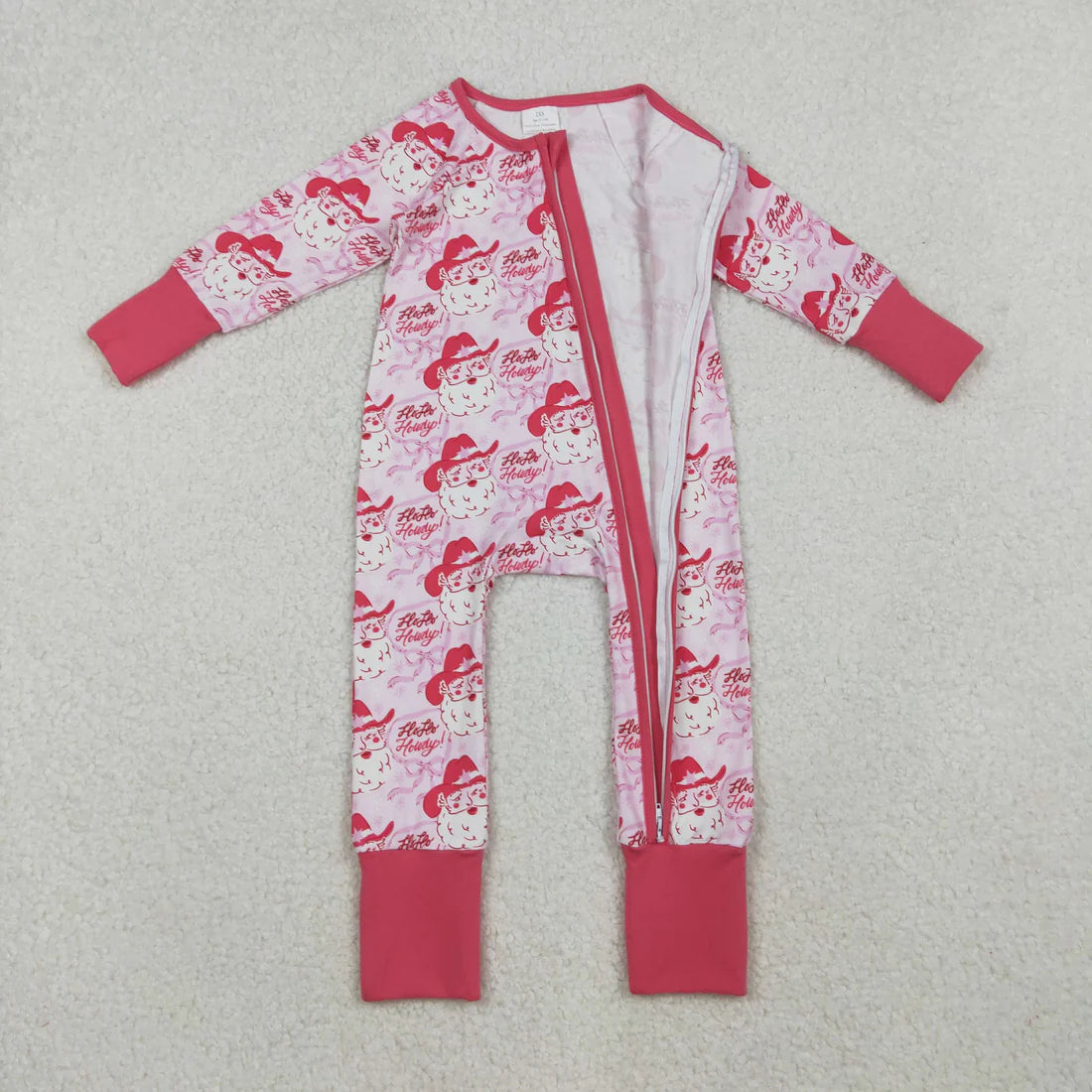 Sibling Baby Girls Long Sleeve Christmas Two Way Zip Convertible Rompers