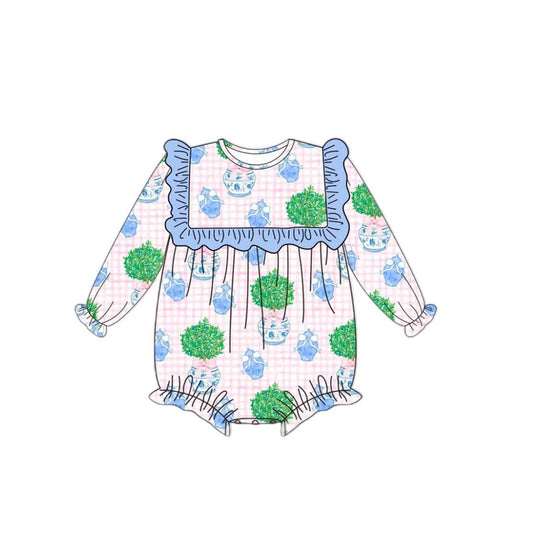 LR2254 Baby Girls potted plant Long Sleeve Romper Preorder