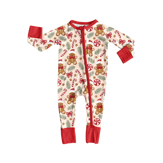 LR2291 Baby Girls Gingerbread Long Sleeve Romper Preorder