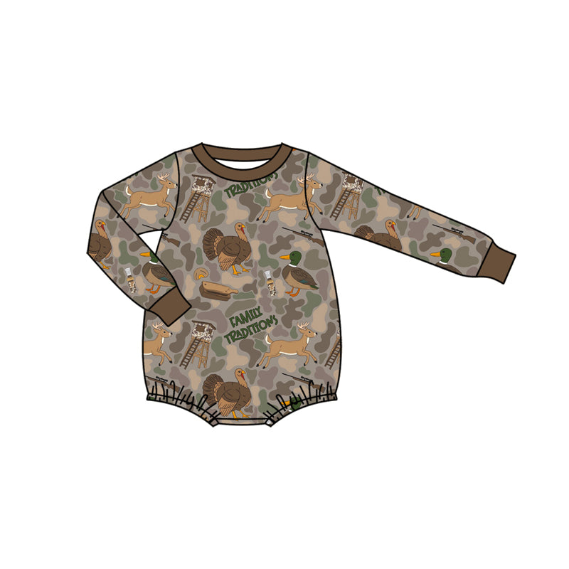 LR2439 Baby Boys Hunting Dog Romper Preorder