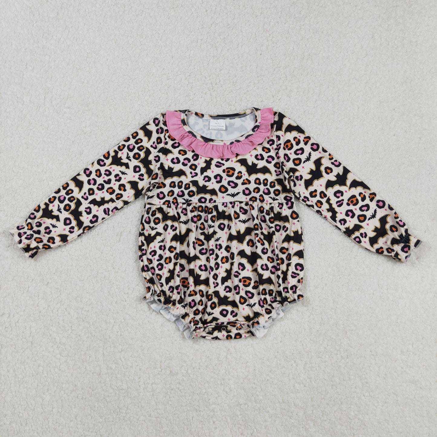 Sibling Girls Toddler Halloween Leopard Bat Long Sleeve Dress and Romper