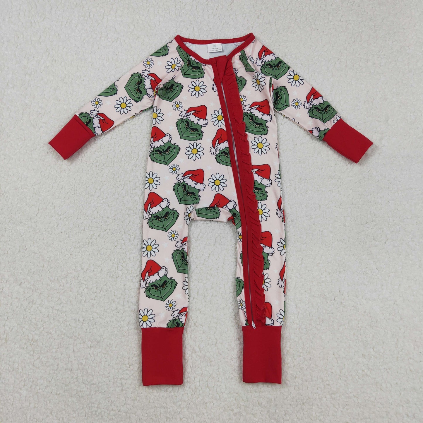 Sibling Girls Boys Christmas Grinc Flowers Long Sleeve Clothing