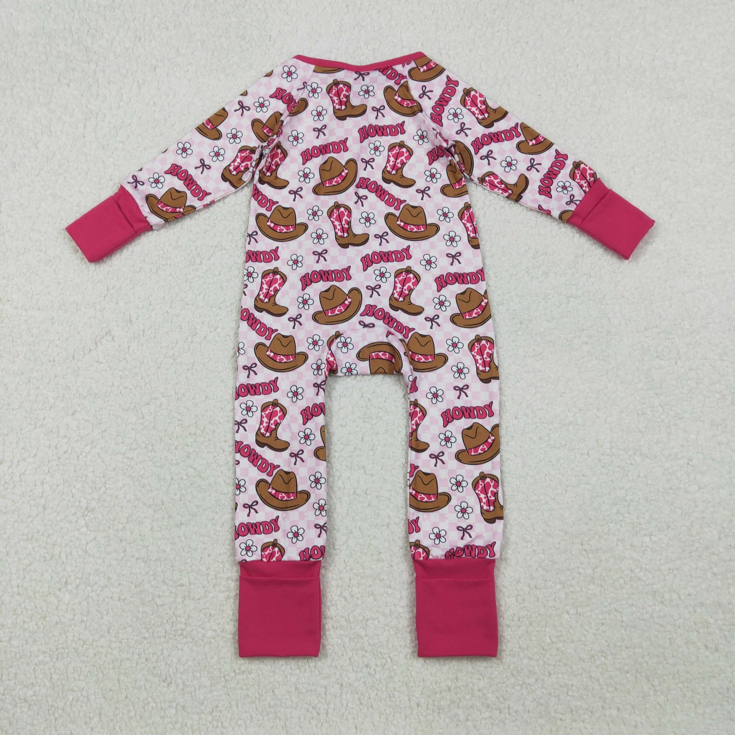 SIbling Girls Boys Western Howdy Pajama Set and Zipper Romper