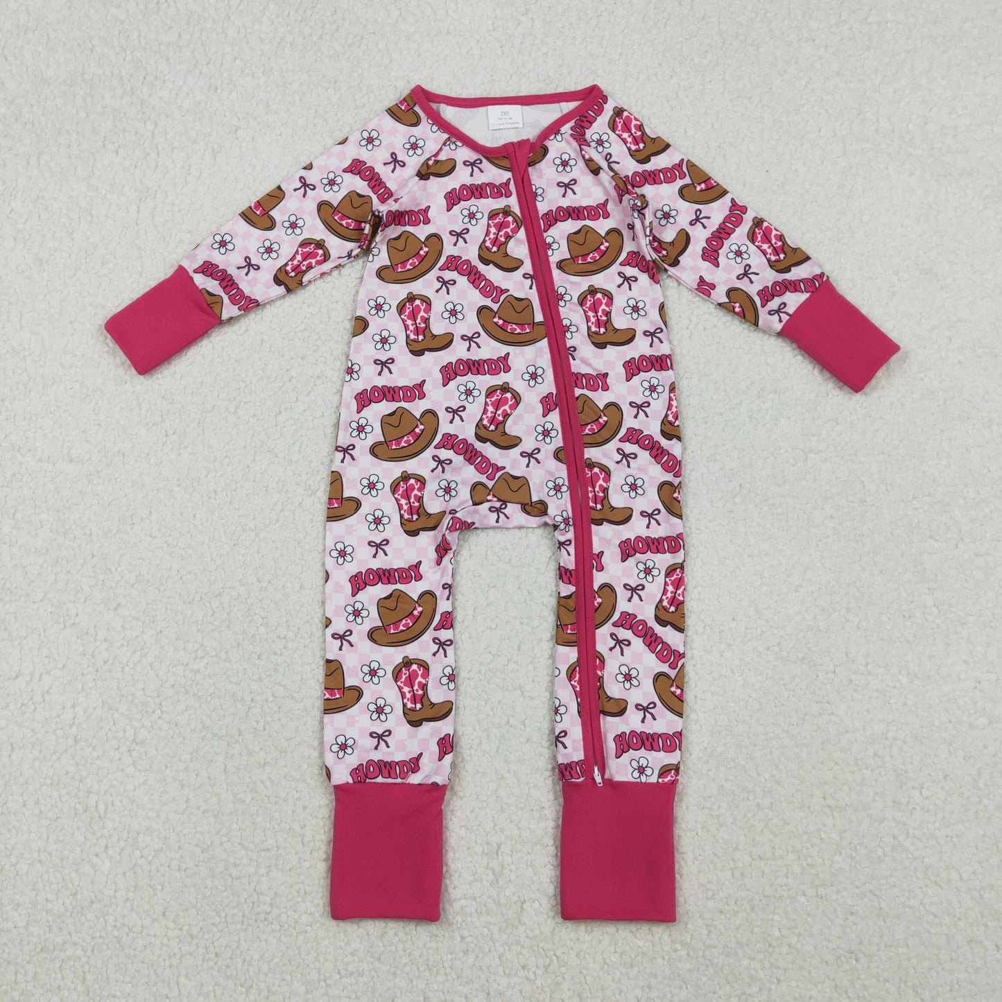 SIbling Girls Boys Western Howdy Pajama Set and Zipper Romper