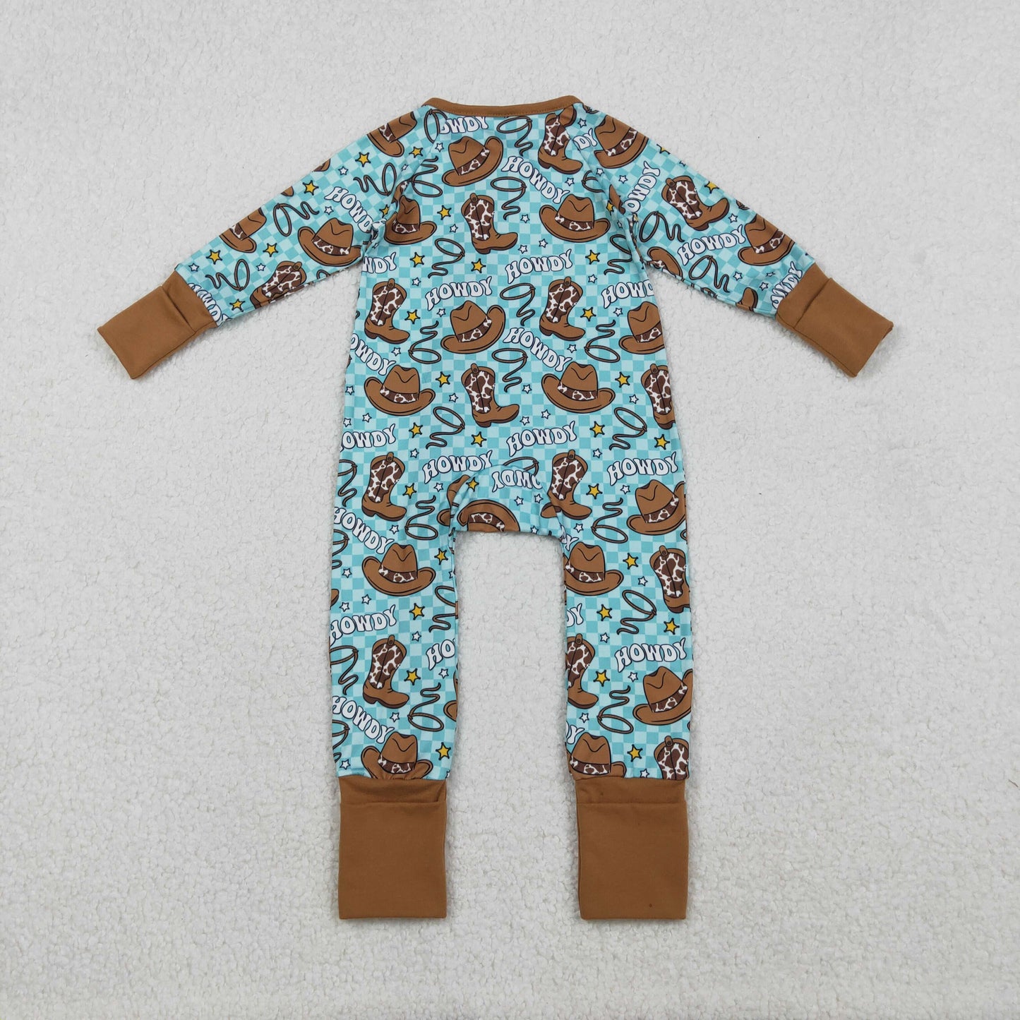 SIbling Girls Boys Western Howdy Pajama Set and Zipper Romper