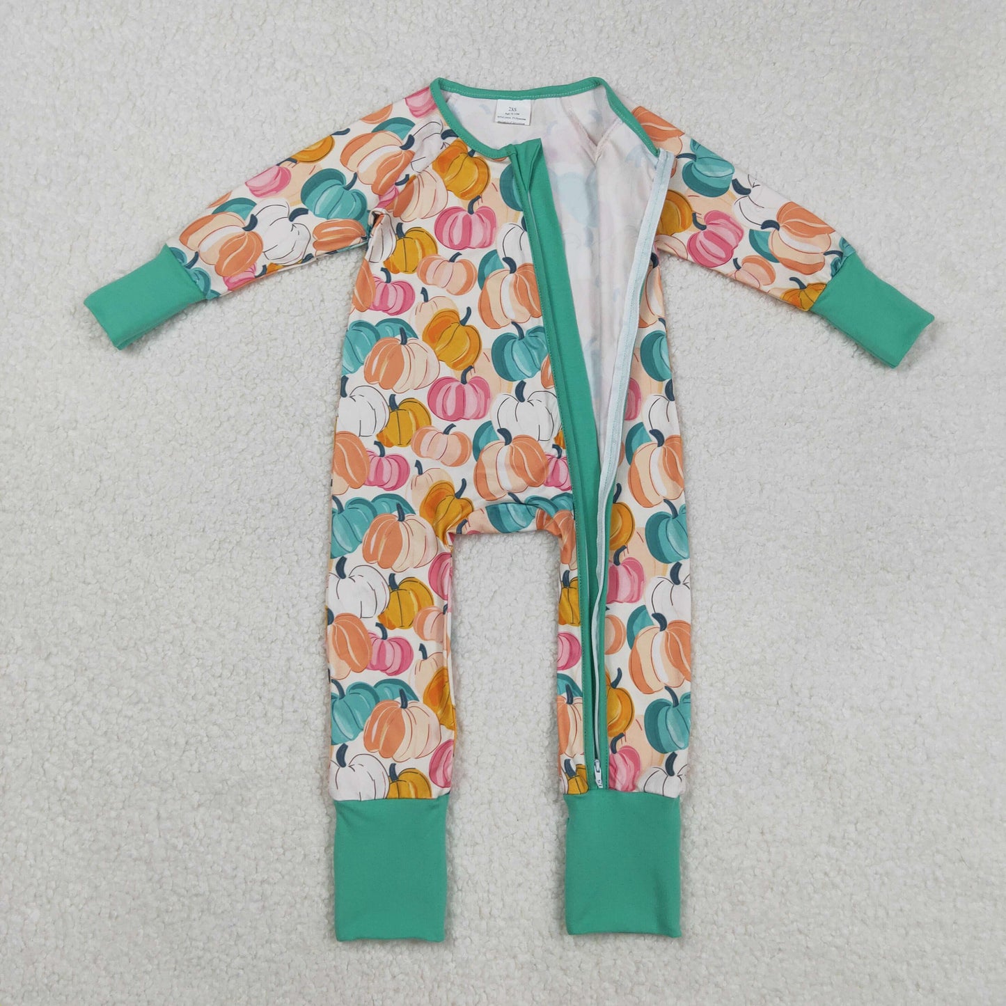 Kids Girls Sibling Fall Pumpkin Pajama Set and Romper