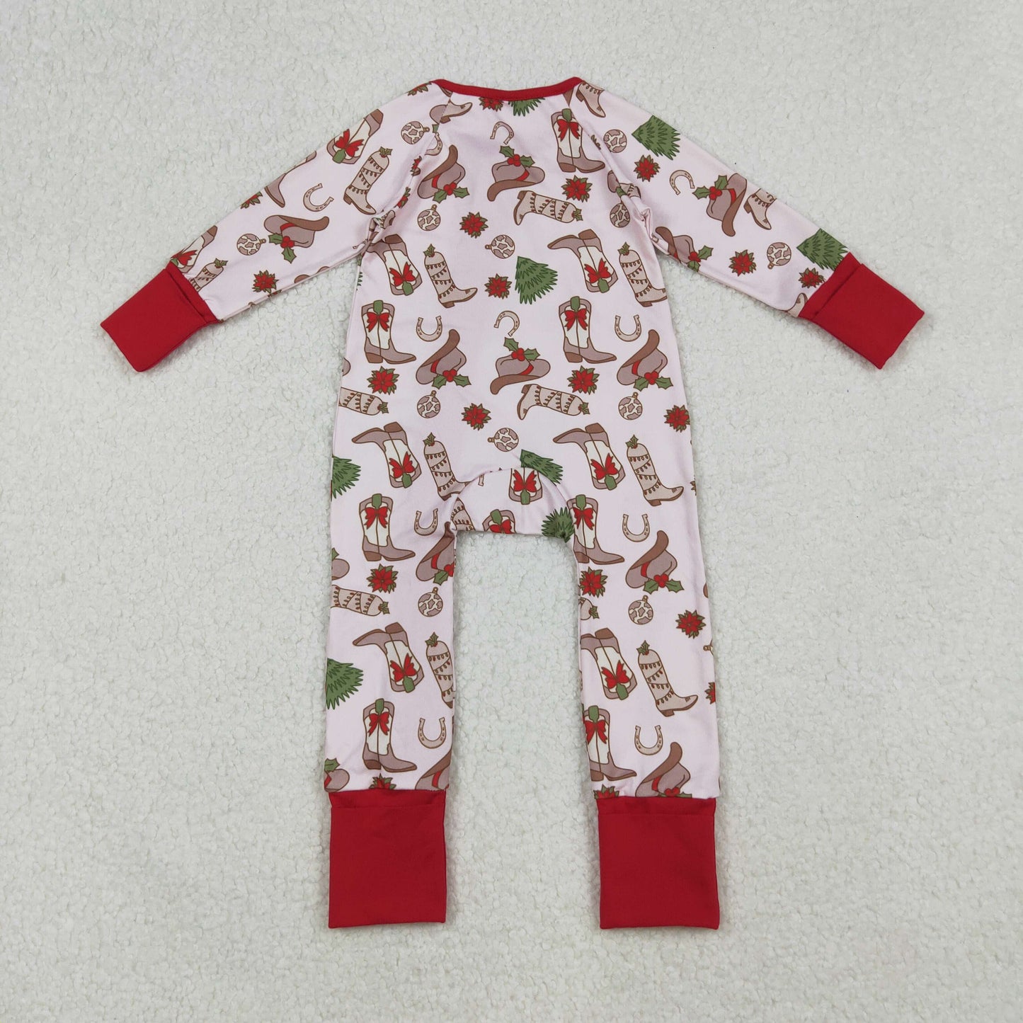 Kids Girls Sibling Christmas Western Boots Holly Dress/Pajama Set /Romper